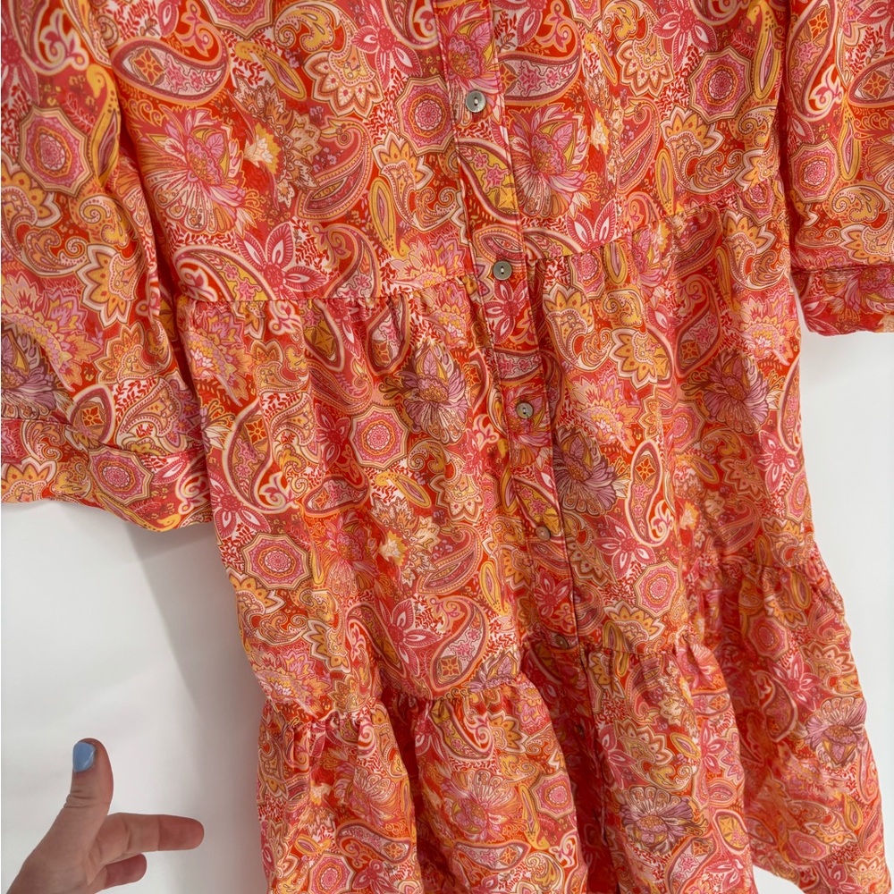 Johnstone & Murphy Paisley Print Button Shirt Dress - Picture 5 of 11